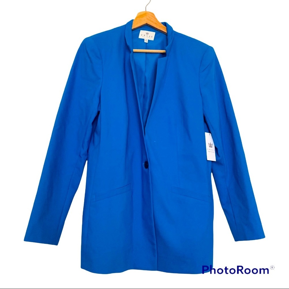 New with tags Chaus Bright Blue Women’s Single Button Blazer Coat Jacket sz 12